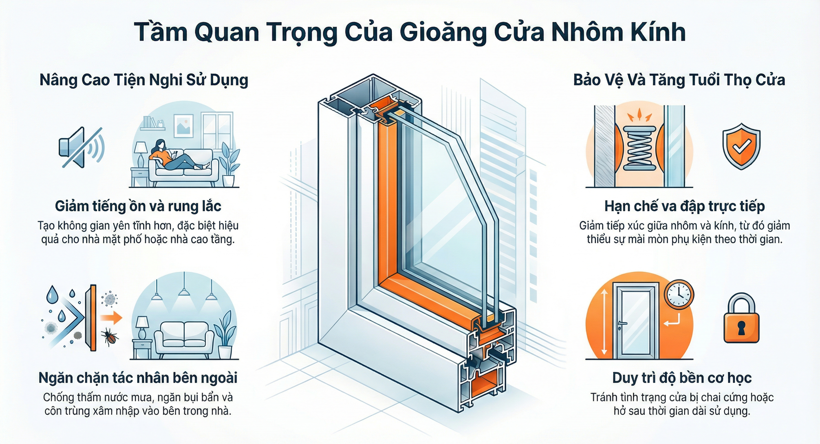 Tầm quan trọng cửa gioăng cửa nhôm kính